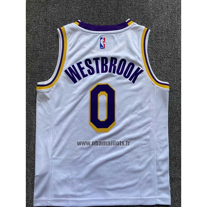 Maillot Enfant Los Angeles Lakers Russell Westbrook NO 0 Association 2022-23 Blanc